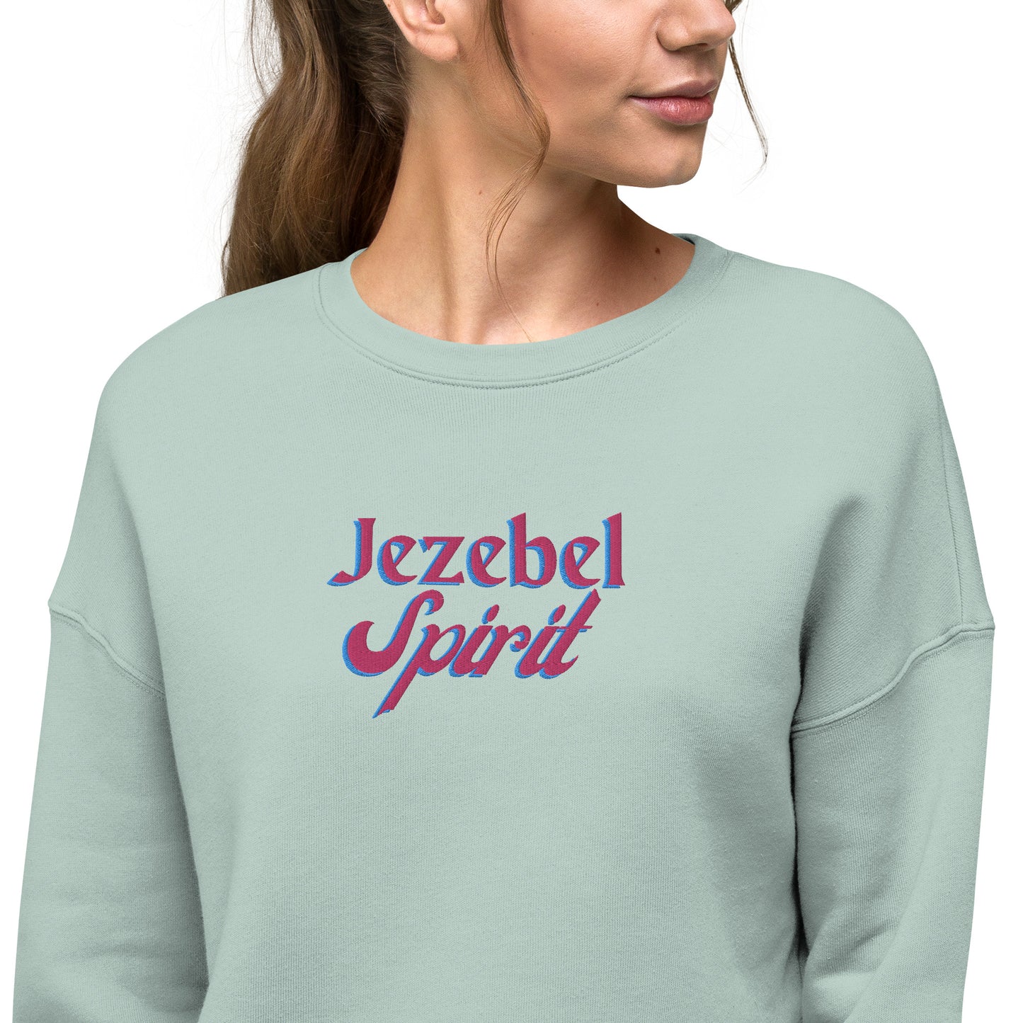 Jezebel Spirit - Embroidered Crop Sweatshirt